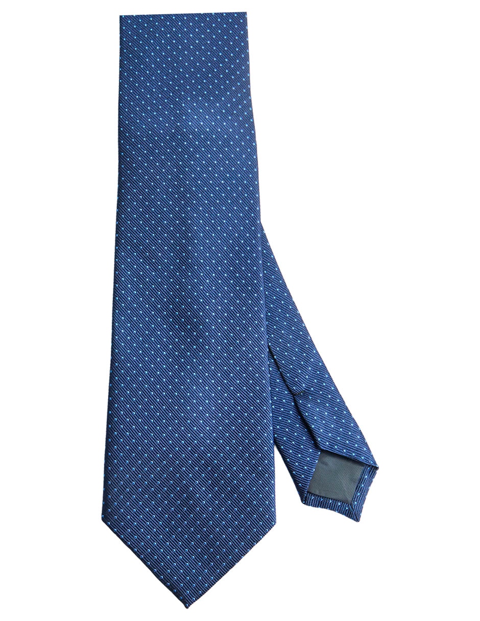Corbata slim de seda estampado lunares para hombre