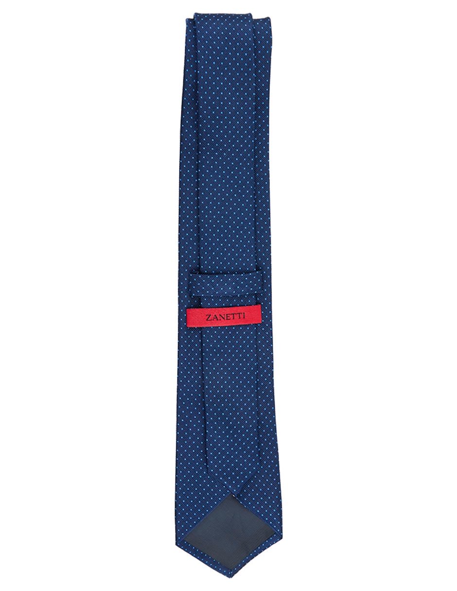 Corbata slim de seda estampado lunares para hombre