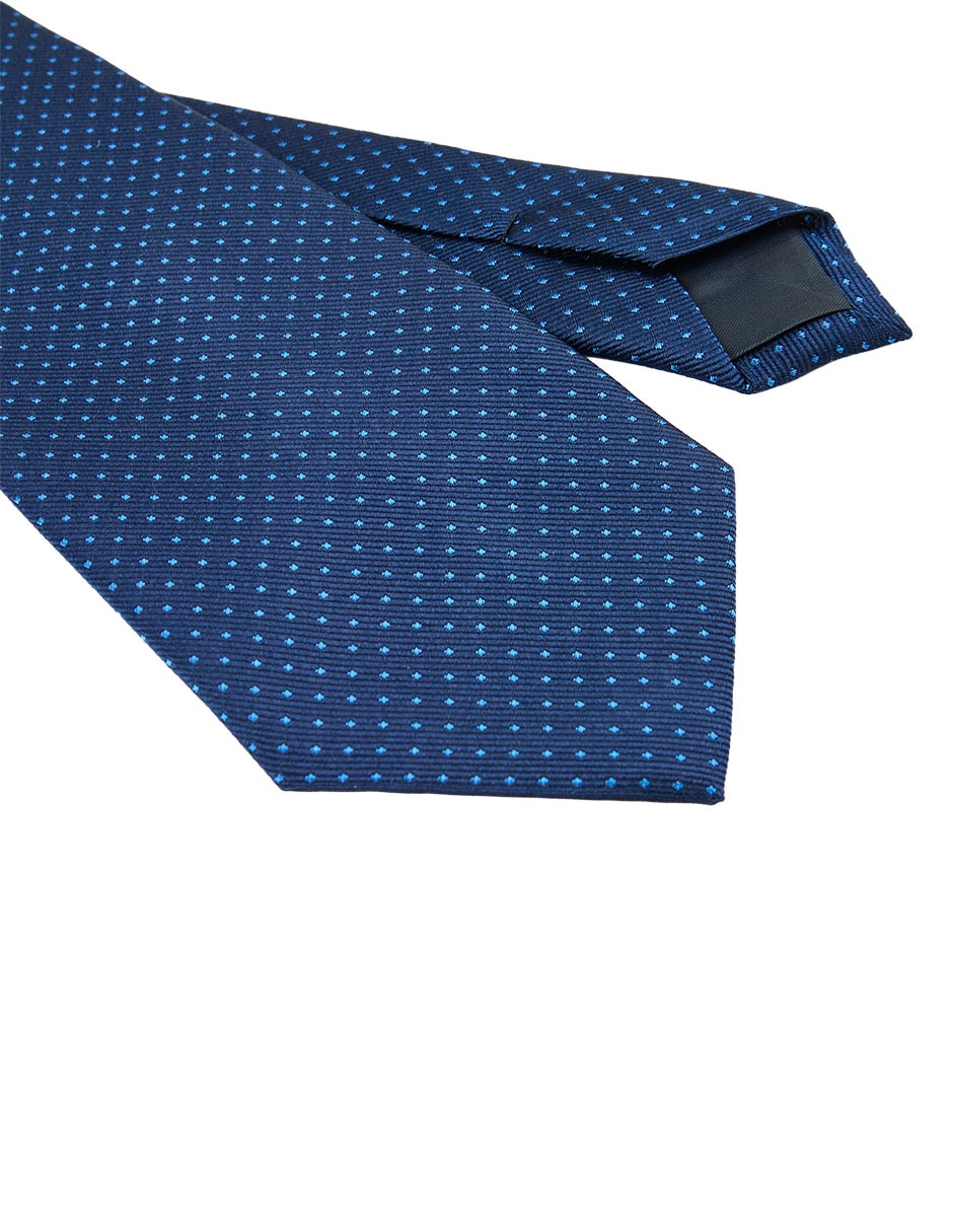 Corbata slim de seda estampado lunares para hombre