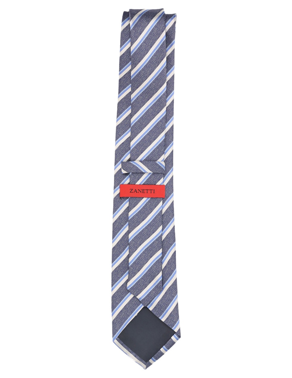 Corbata regular de seda estampado a rayas para hombre