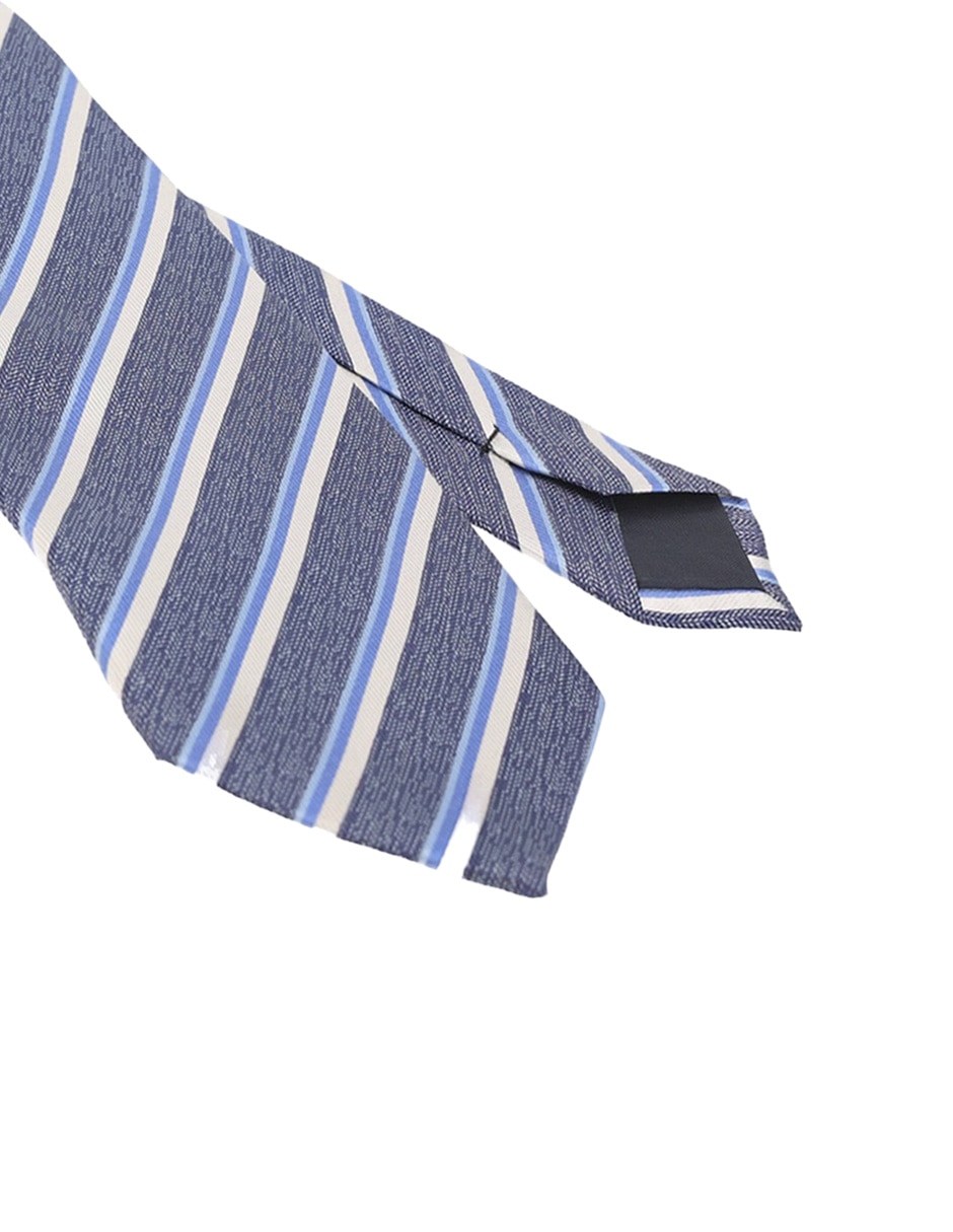 Corbata regular de seda estampado a rayas para hombre