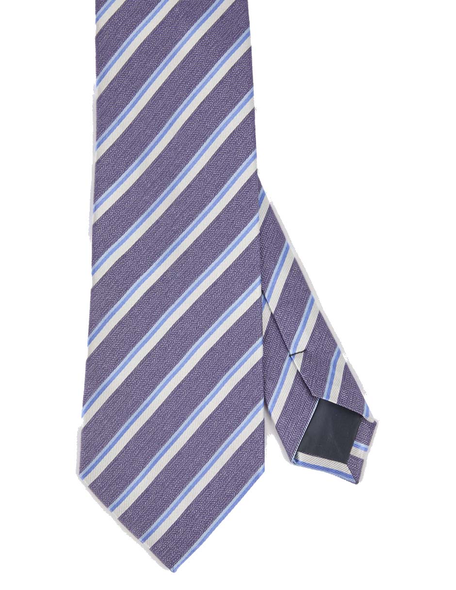 Corbata slim de seda estampado a rayas para hombre