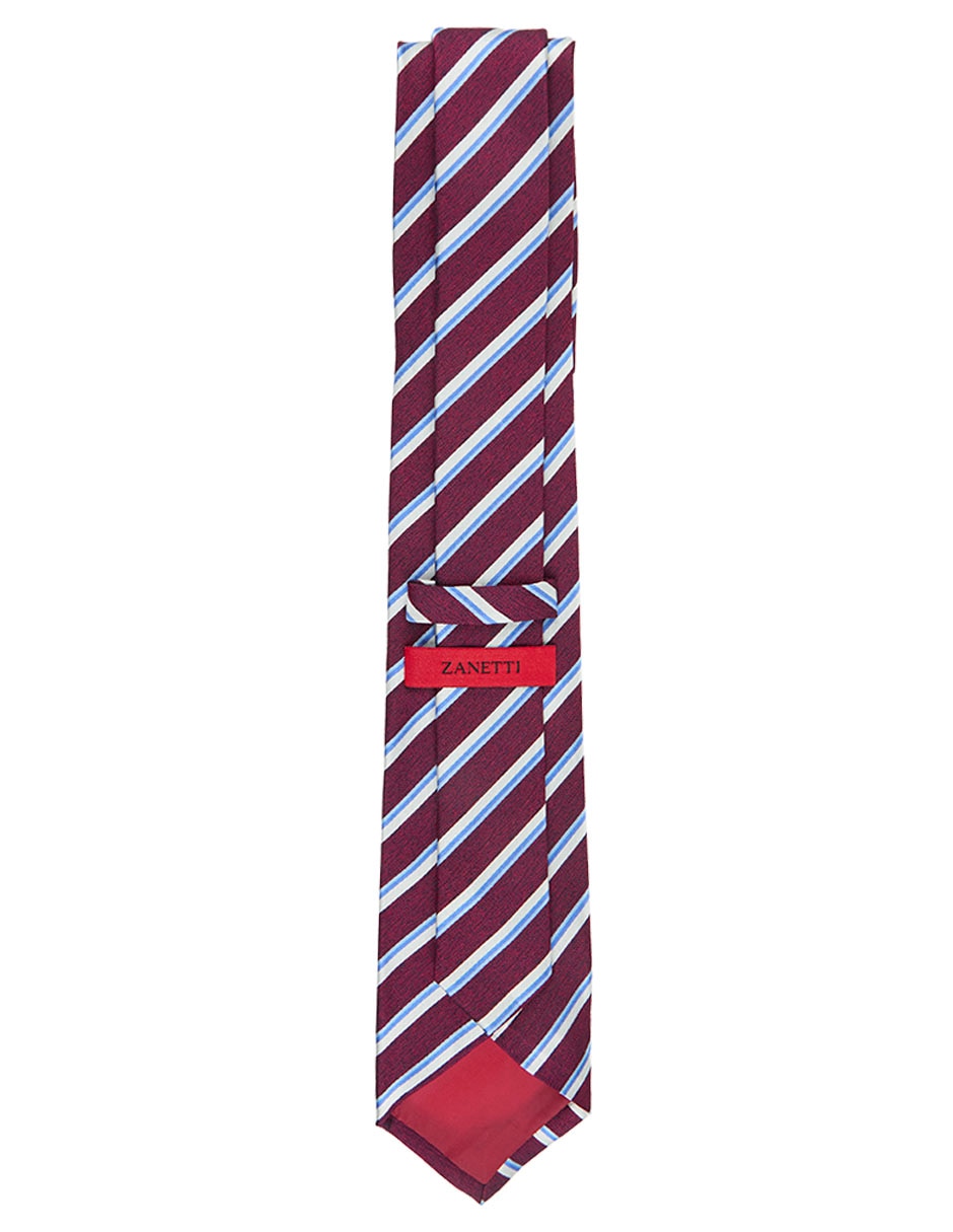 Corbata regular de seda estampado a rayas para hombre 3