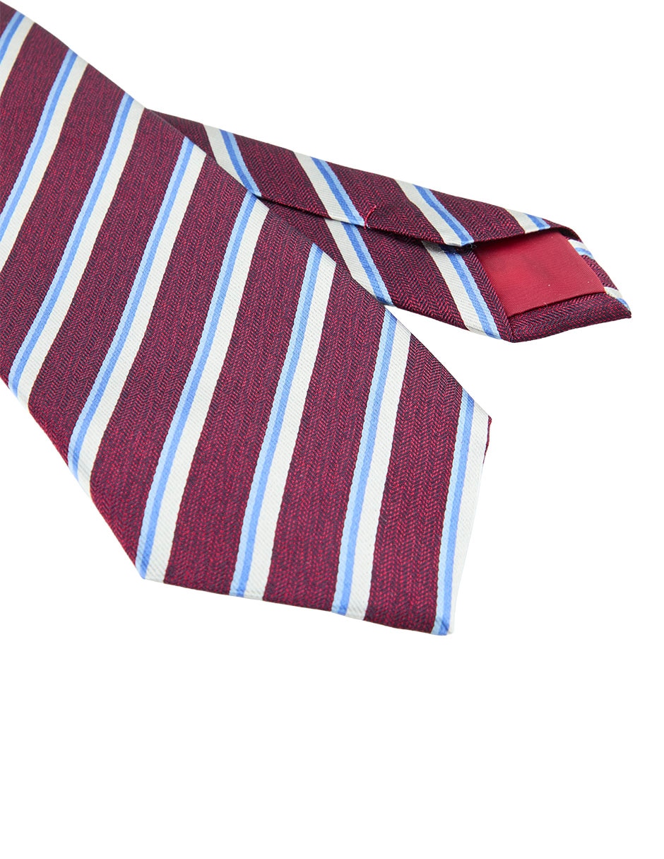 Corbata regular de seda estampado a rayas para hombre 2