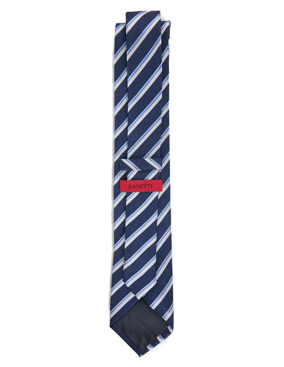 Corbata slim de seda estampado a rayas para hombre 3