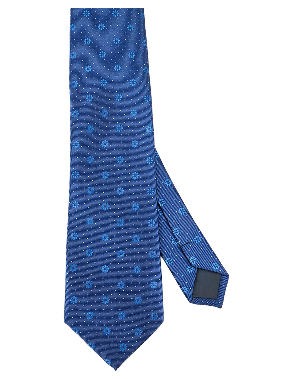 Corbata slim de seda estampado floral para hombre