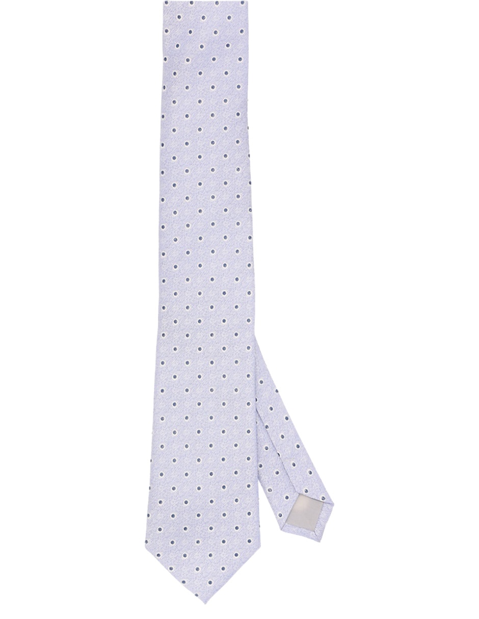 Corbata regular de seda estampado lunares para hombre