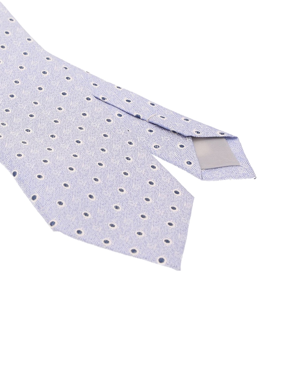 Corbata regular de seda estampado lunares para hombre