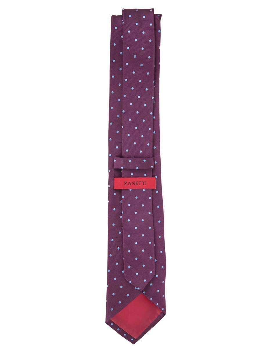 Corbata slim de seda estampado lunares para hombre 3