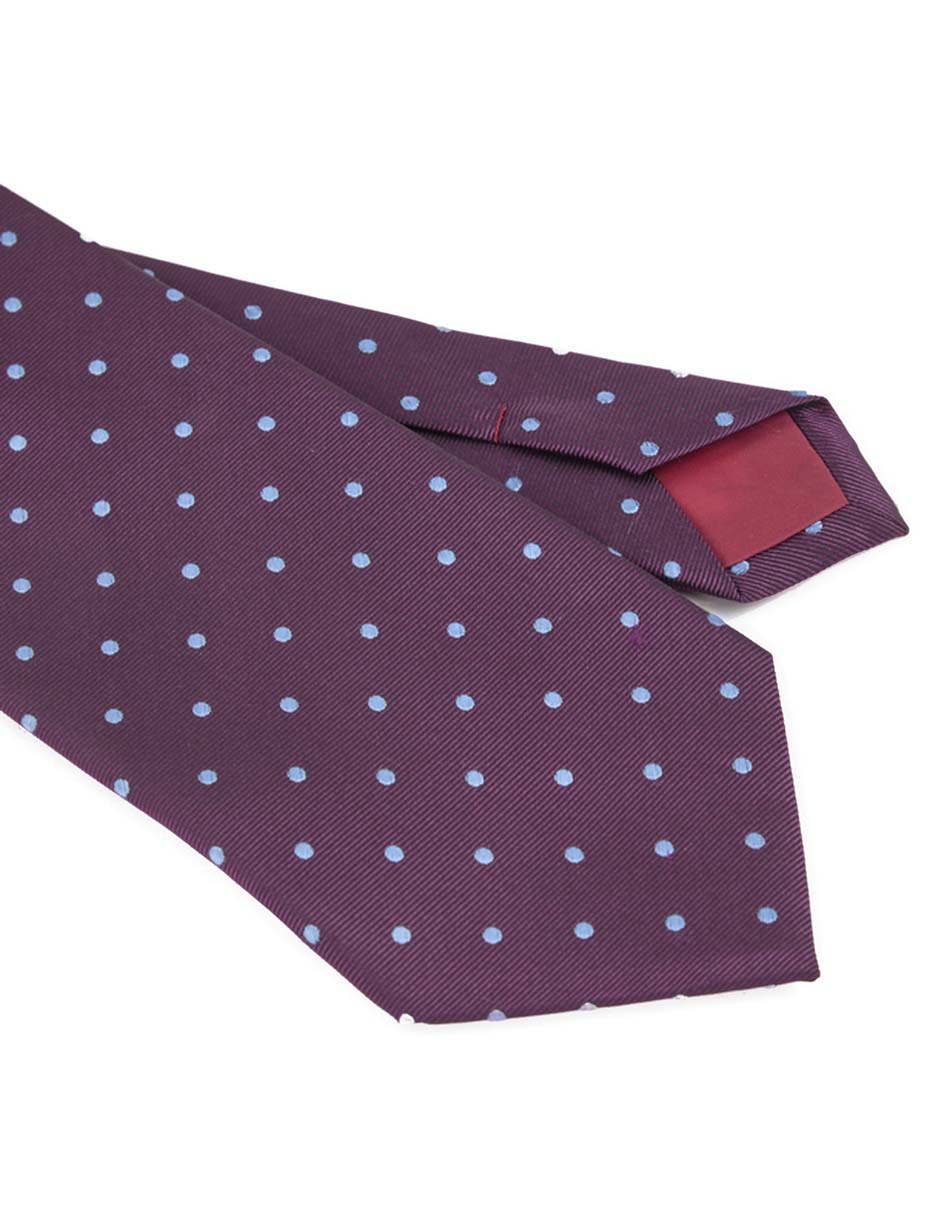 Corbata slim de seda estampado lunares para hombre 2