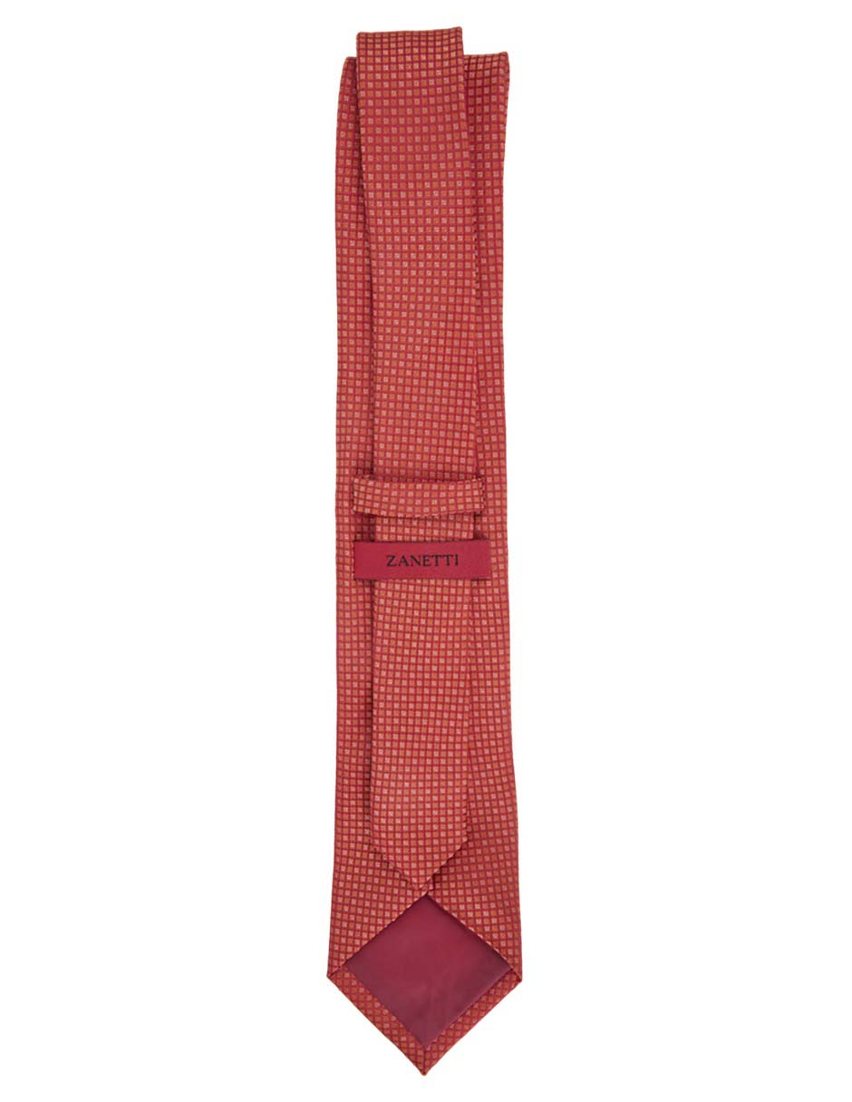 Corbata slim de seda estampado rombos para hombre 3