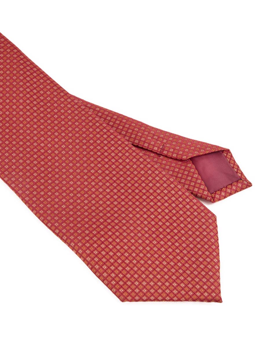Corbata slim de seda estampado rombos para hombre 2