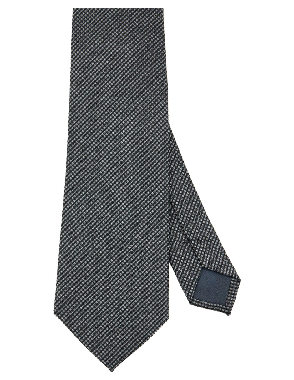 Corbata regular de seda estampado microprint para hombre Corbata regular de seda estampado microprint para hombre
