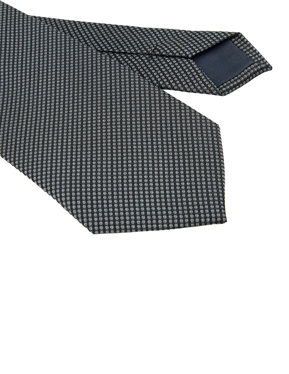 Corbata regular de seda estampado microprint para hombre 2
