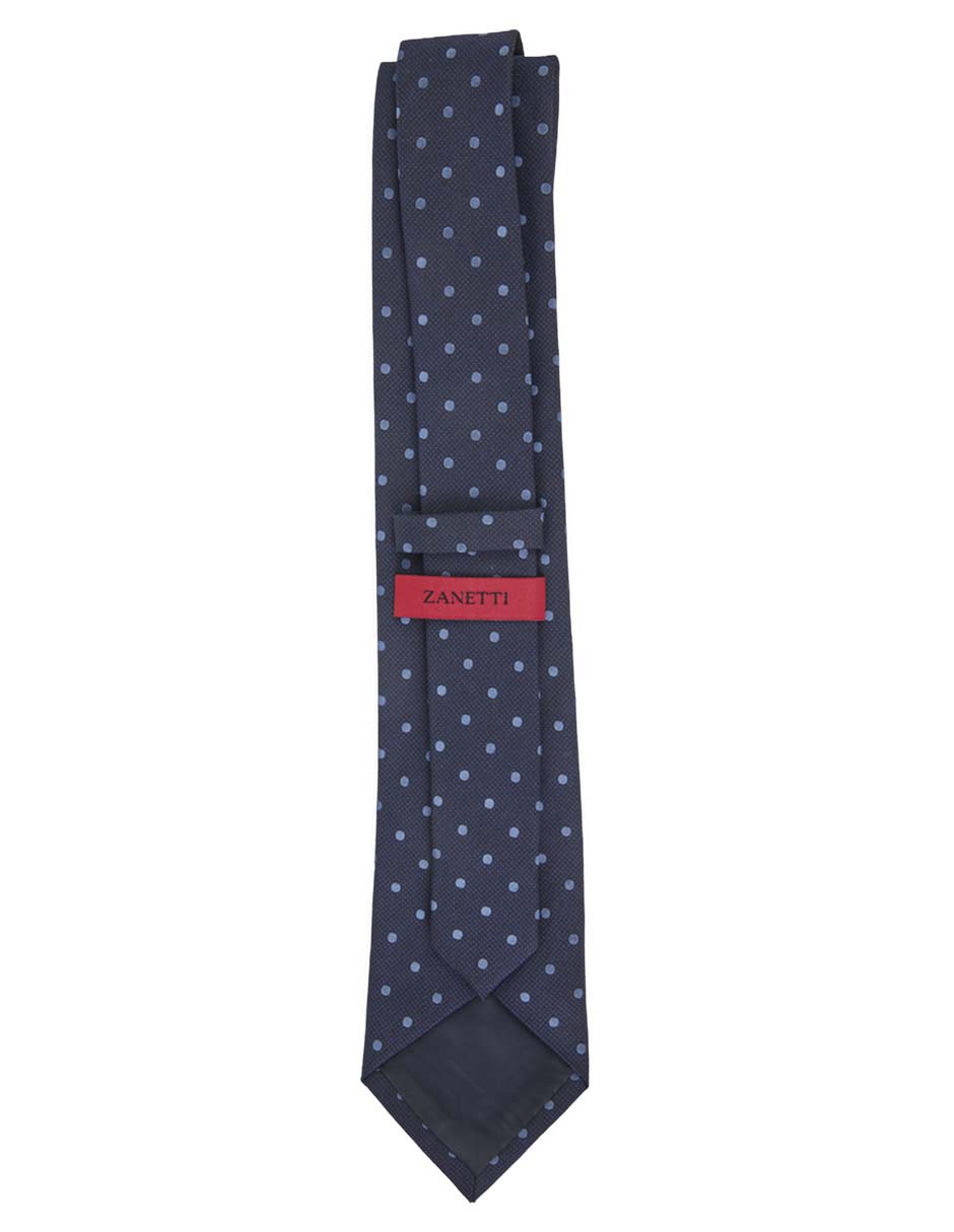 Corbata slim de seda estampado lunares para hombre 3