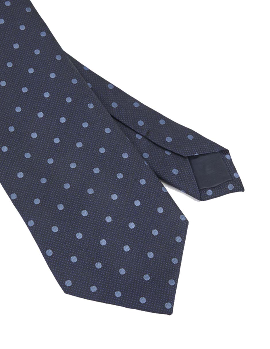 Corbata slim de seda estampado lunares para hombre 2