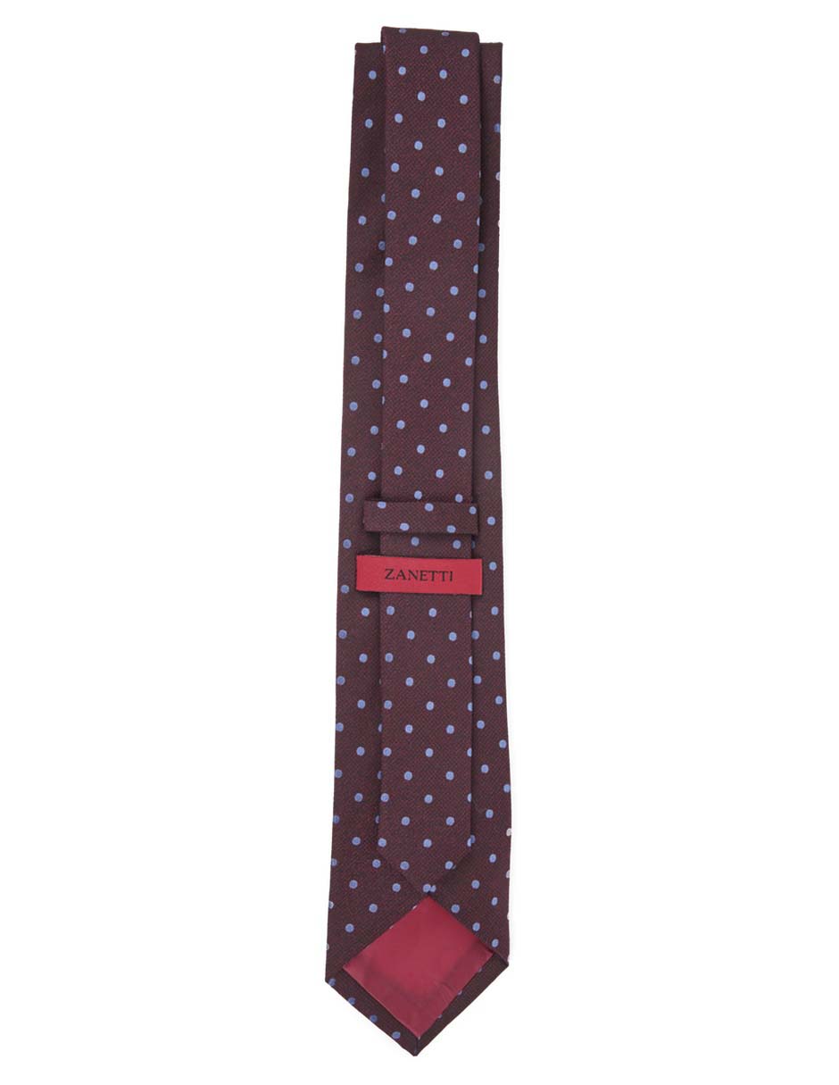 Corbata slim de seda estampado lunares para hombre 3