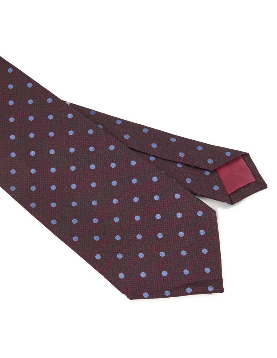 Corbata slim de seda estampado lunares para hombre 2