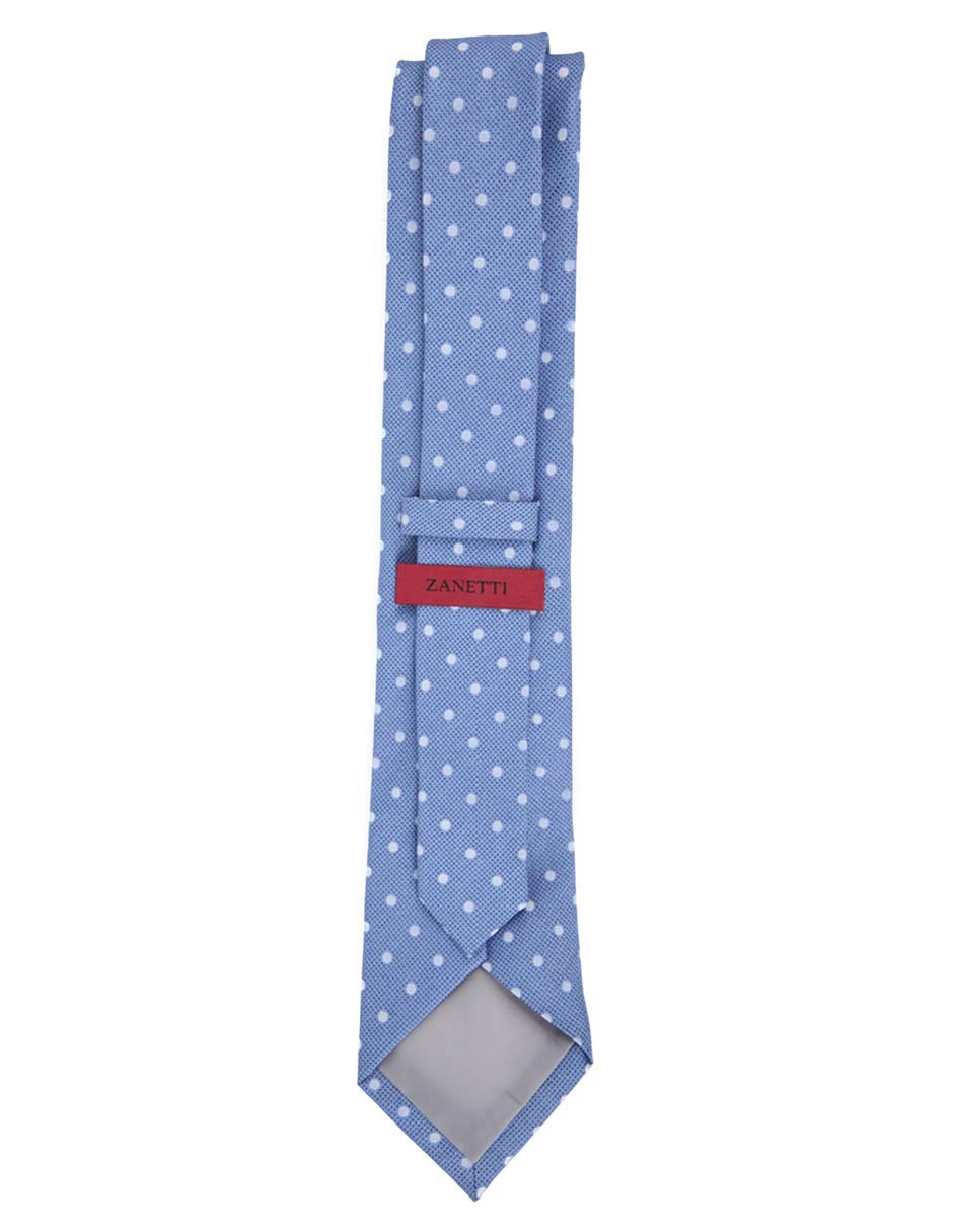 Corbata slim de seda estampado lunares para hombre 3