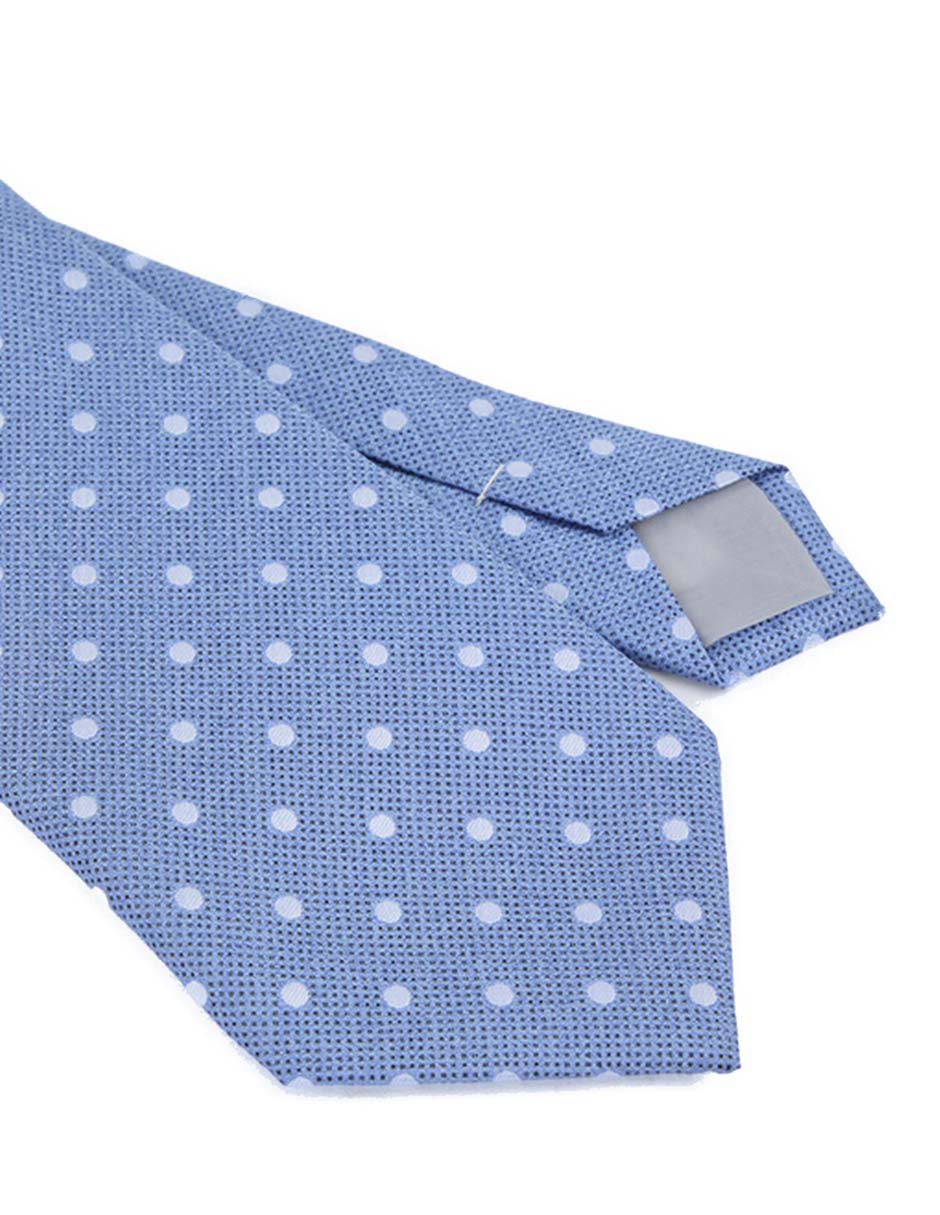 Corbata slim de seda estampado lunares para hombre 2