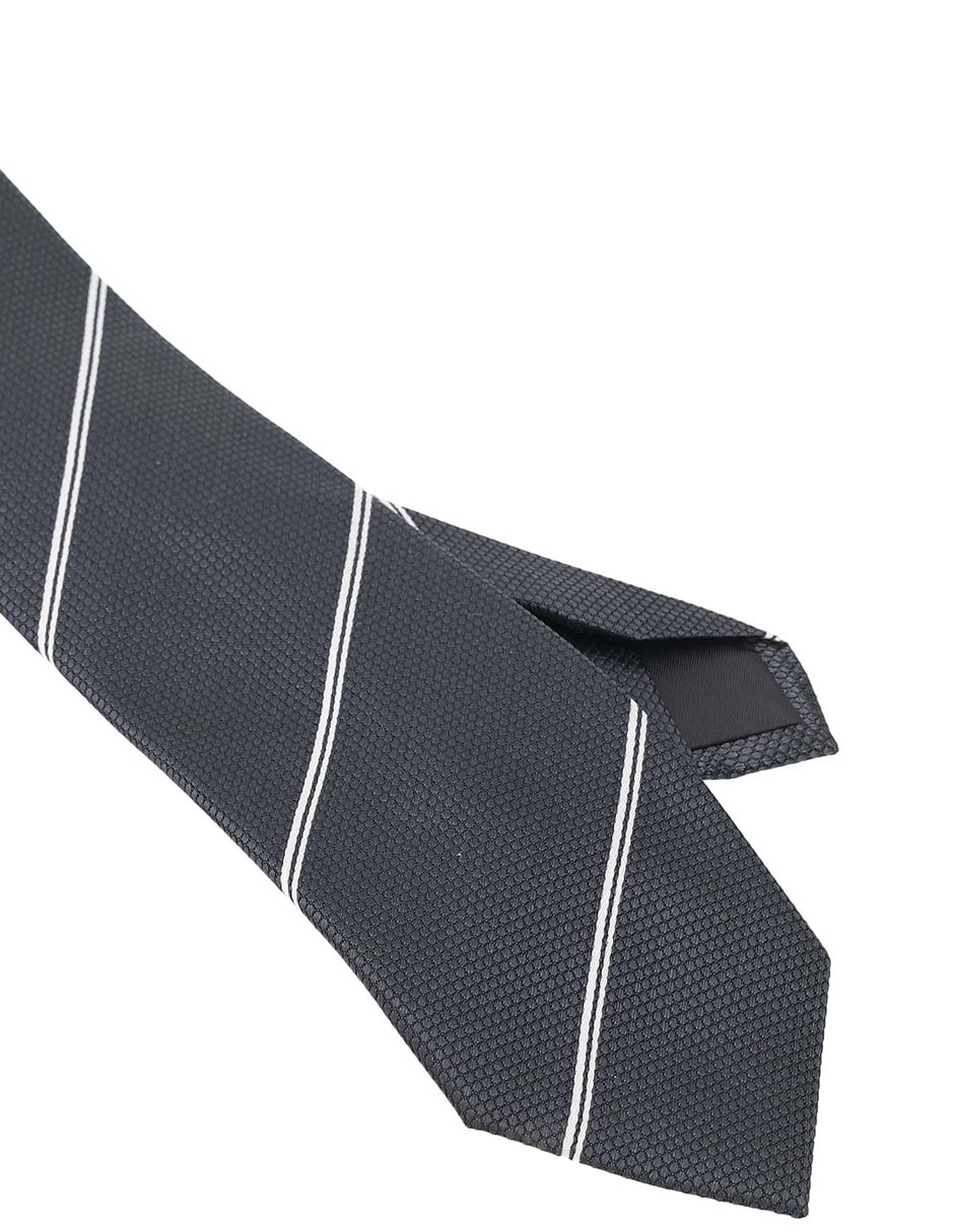 Corbata regular de seda estampado a rayas para hombre