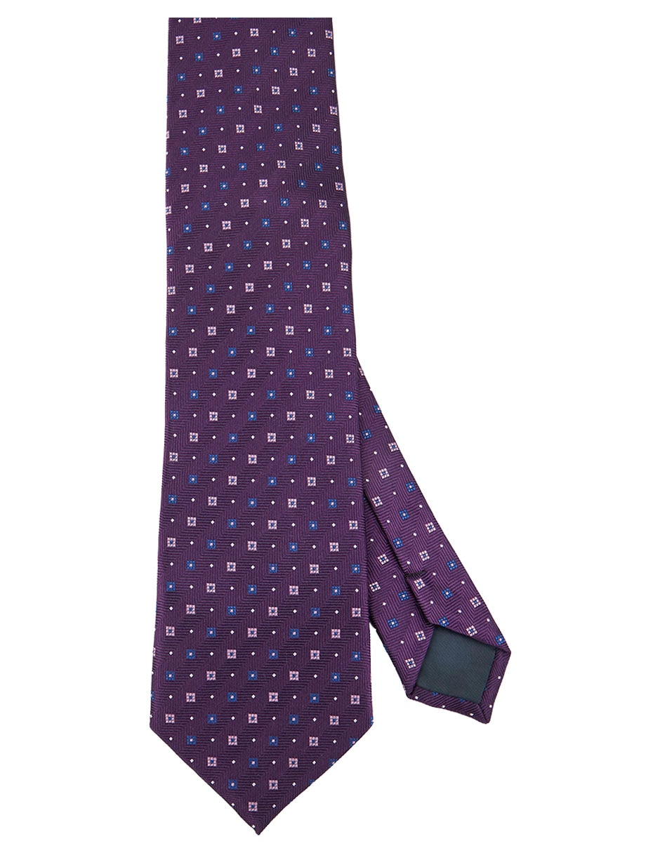 Corbata regular de seda estampado rombos para hombre Corbata regular de seda estampado rombos para hombre