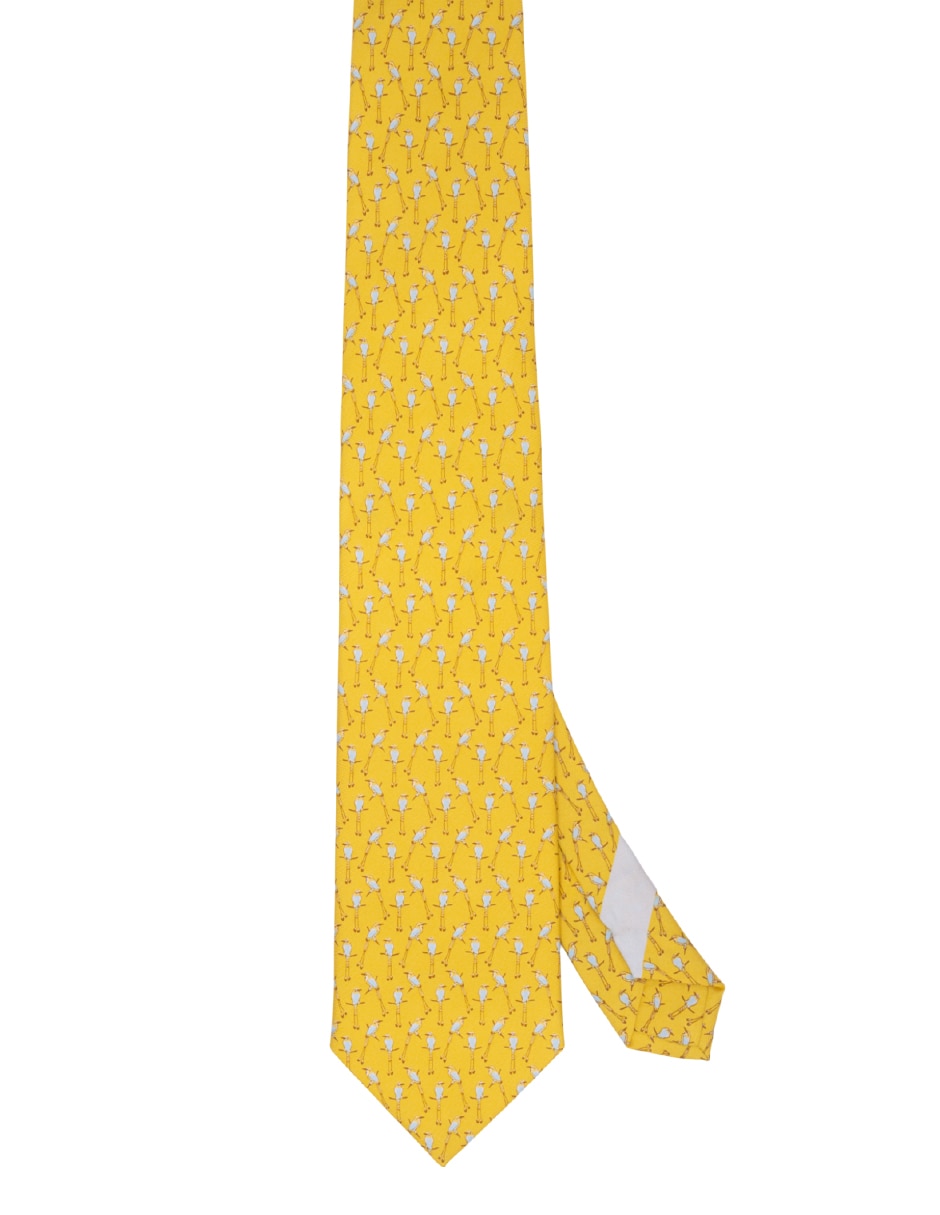 Corbata regular de seda estampado para hombre