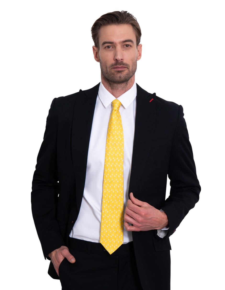 Corbata regular de seda estampado para hombre 2