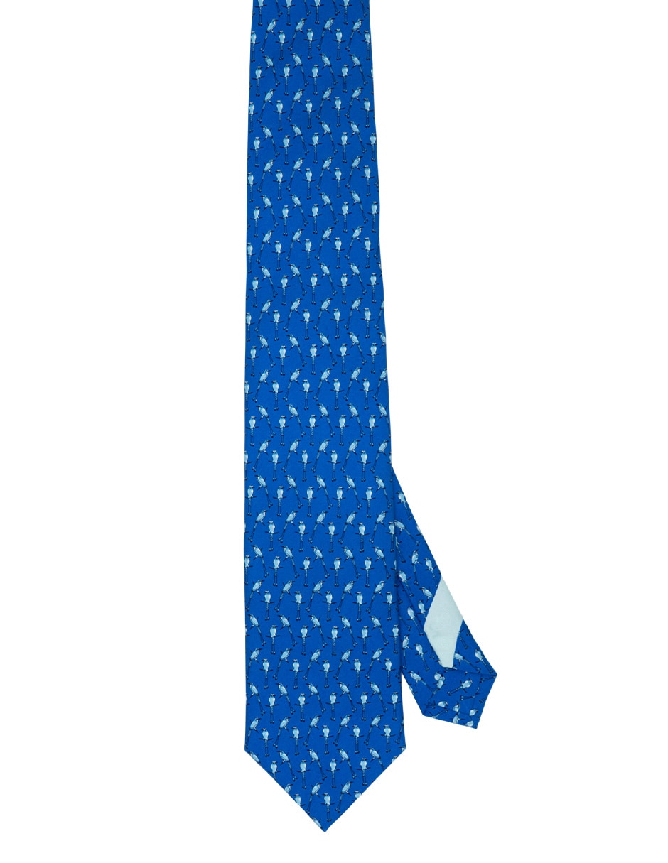 Corbata regular de seda estampado para hombre