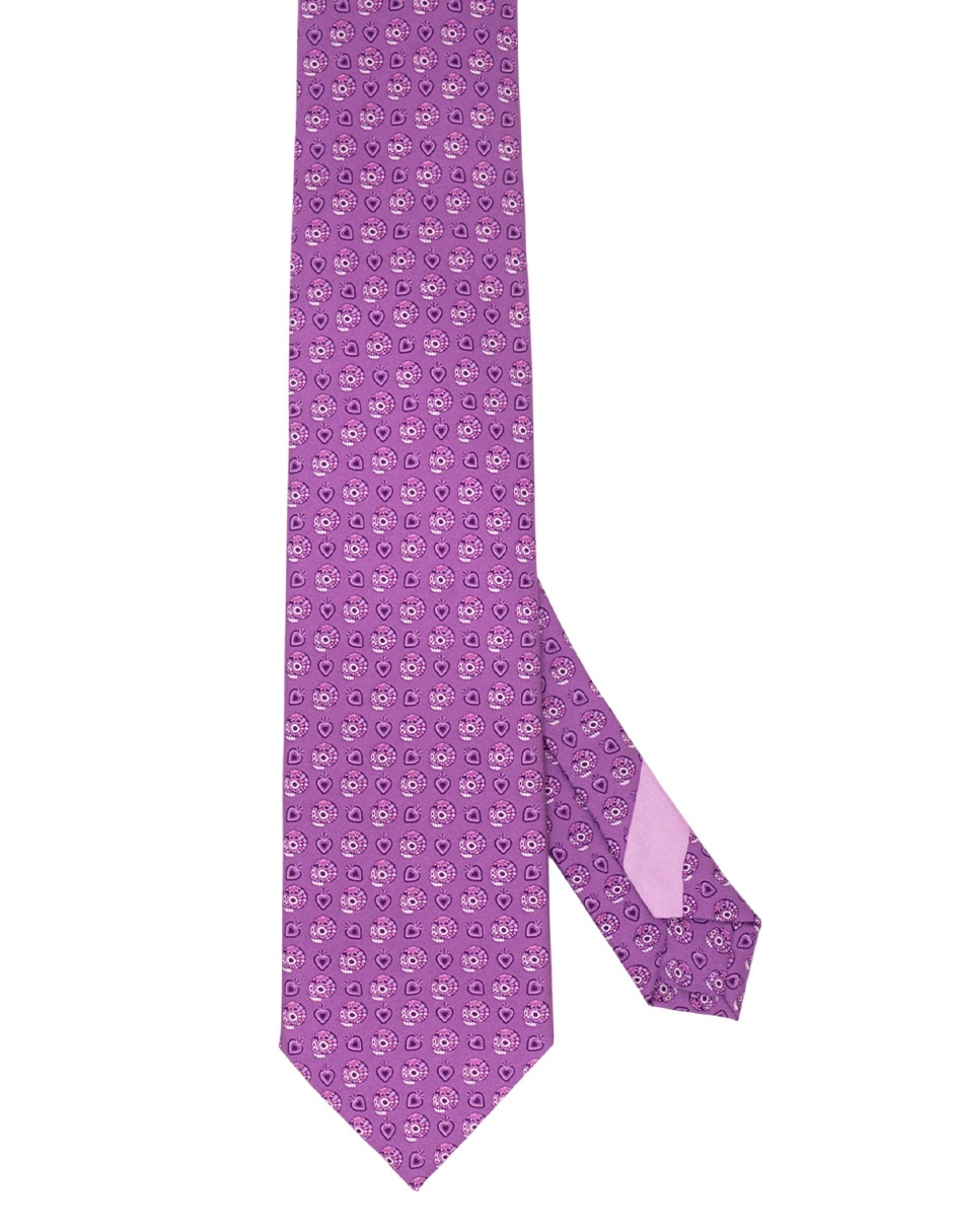Corbata regular de seda estampado para hombre