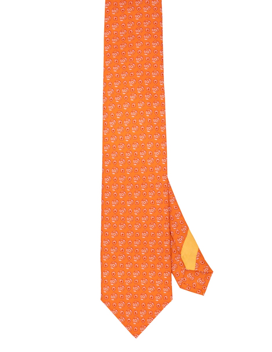 Corbata regular de seda estampado para hombre