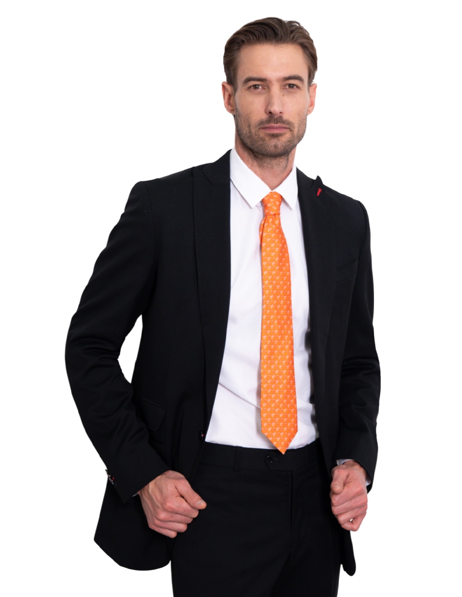 Corbata regular de seda estampado para hombre 3
