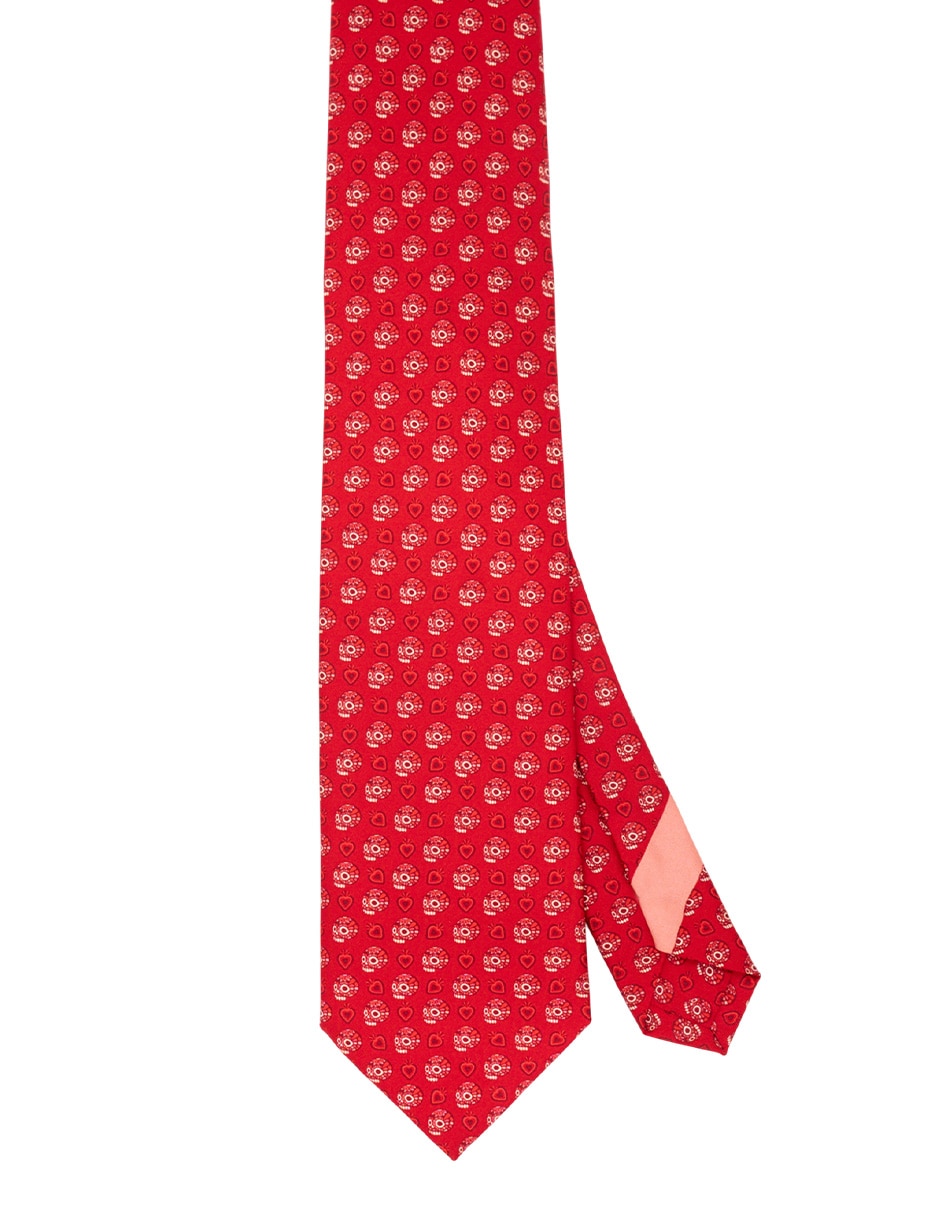 Corbata regular de seda estampado para hombre