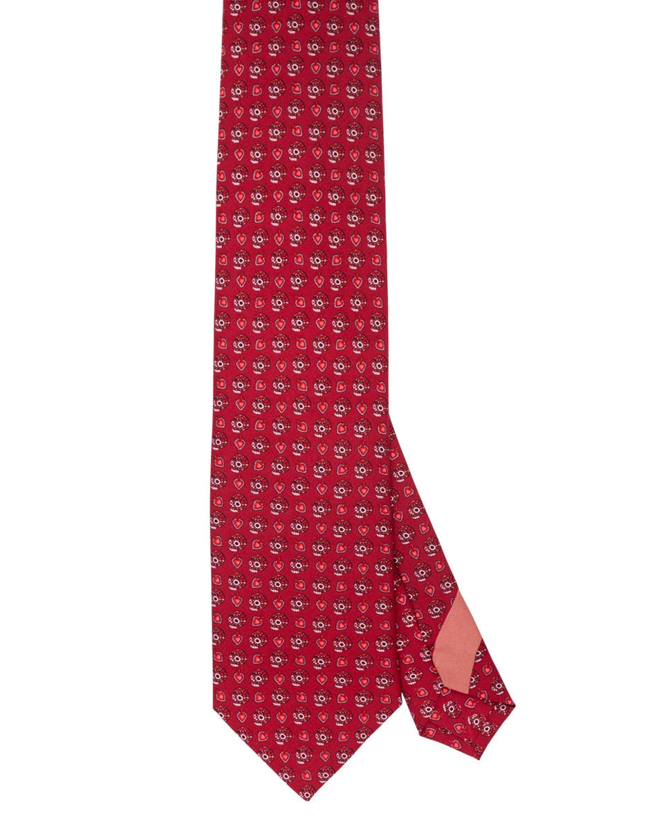 Corbata regular de seda estampado para hombre