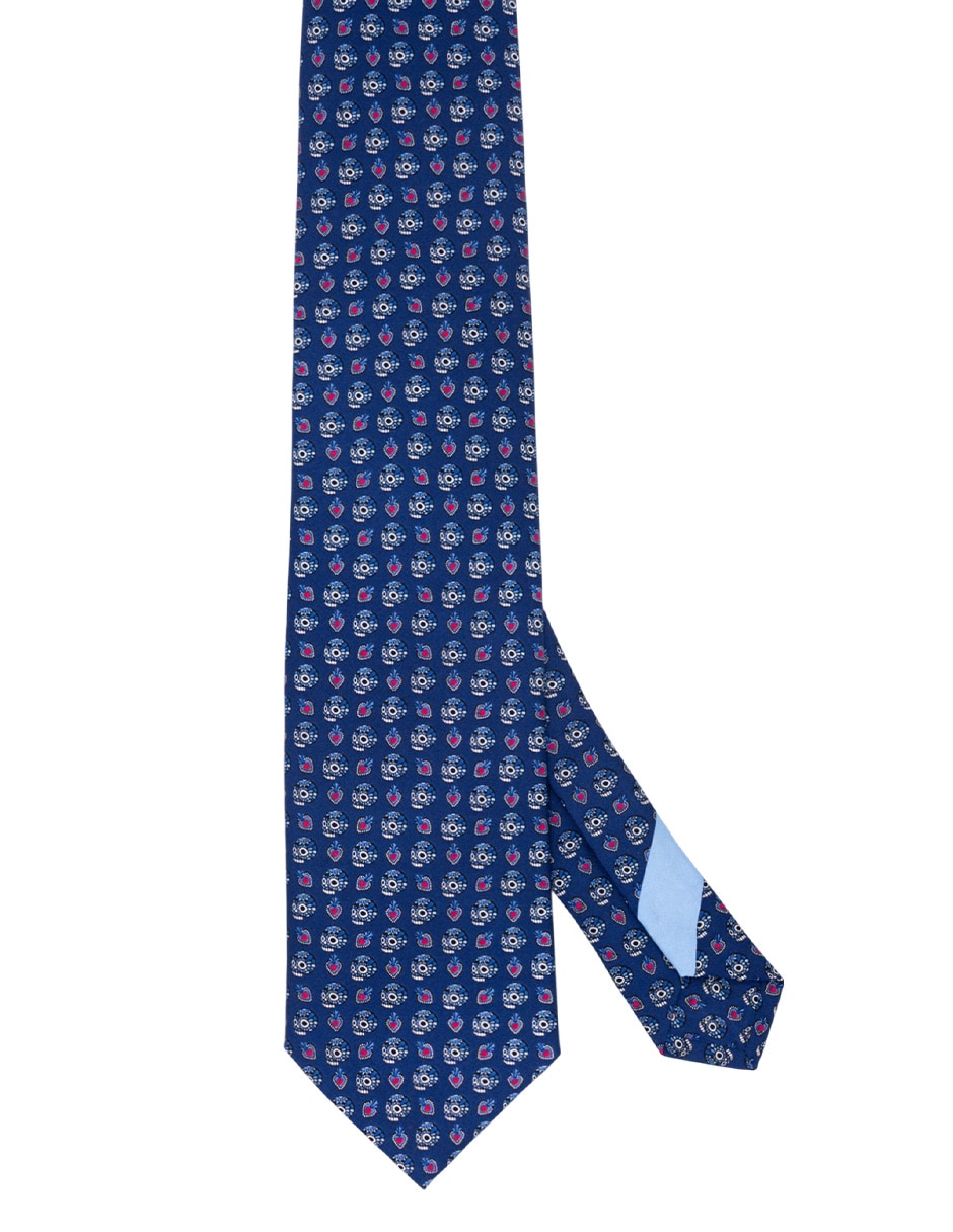 Corbata regular de seda estampado para hombre