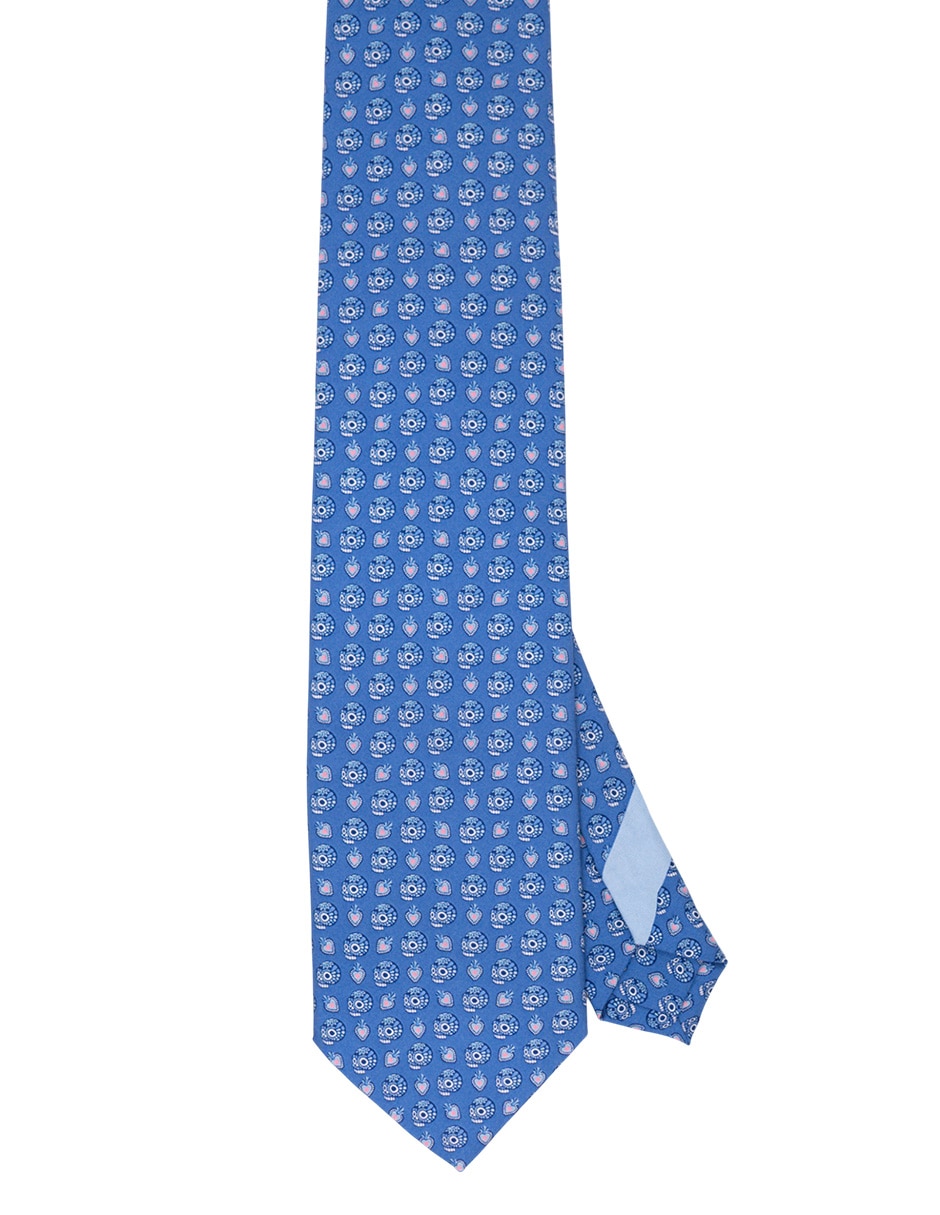 Corbata regular de seda estampado para hombre