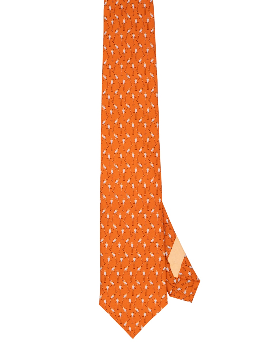 Corbata regular de seda estampado para hombre