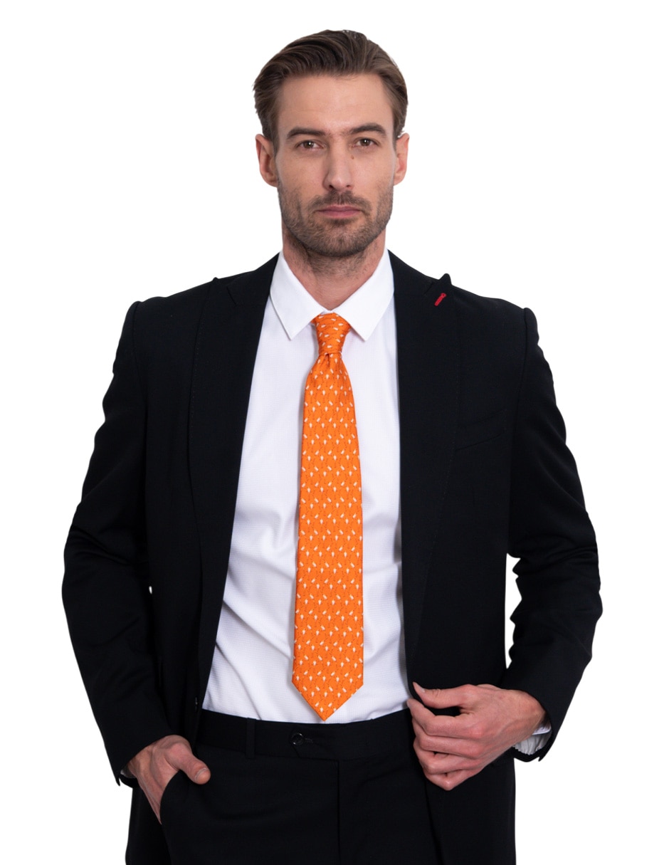 Corbata regular de seda estampado para hombre 2