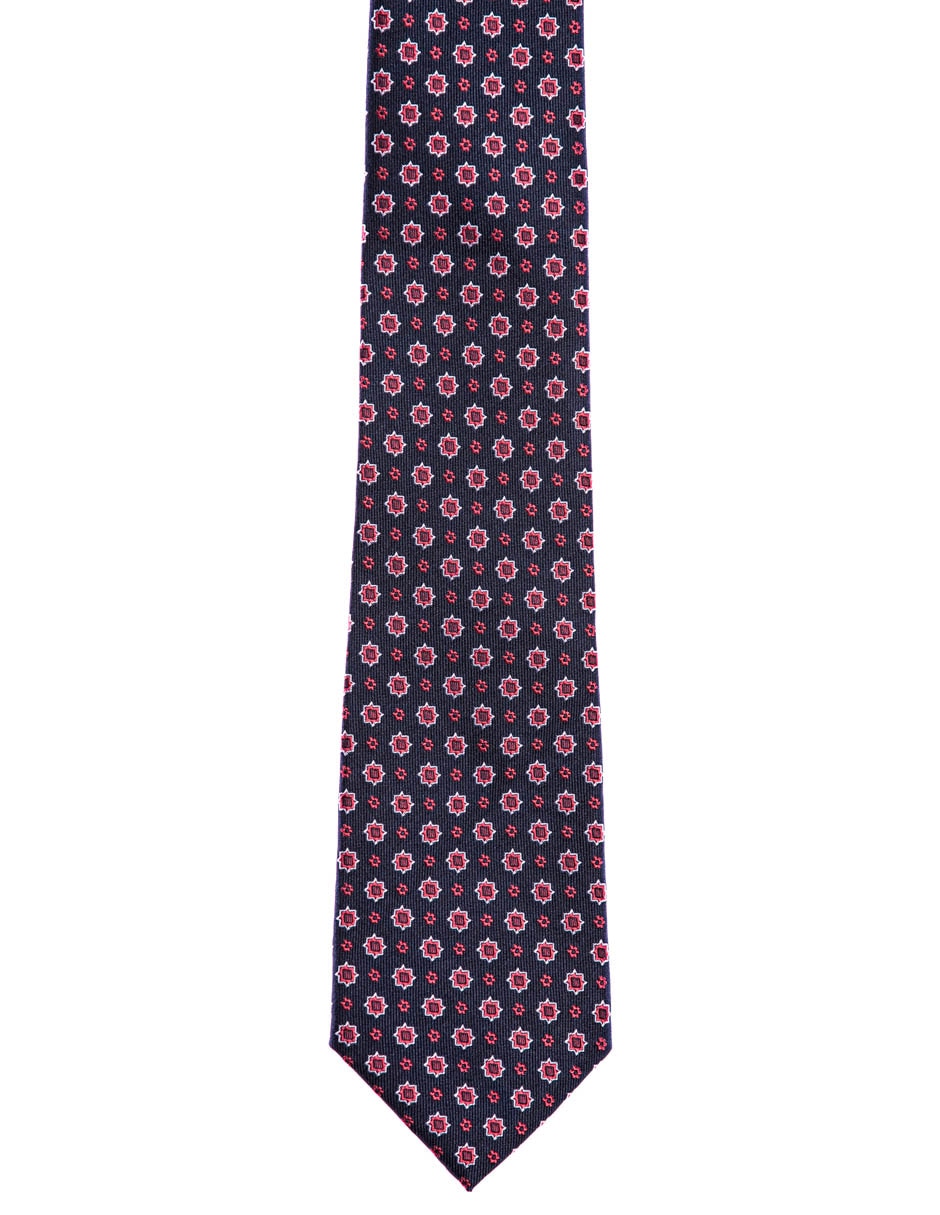 Corbata regular de seda estampado floral para hombre