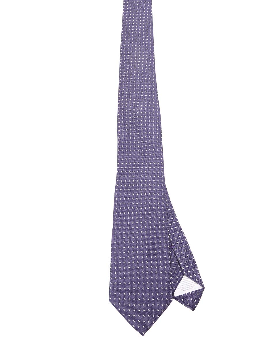 Corbata regular de seda estampado microprint para hombre
