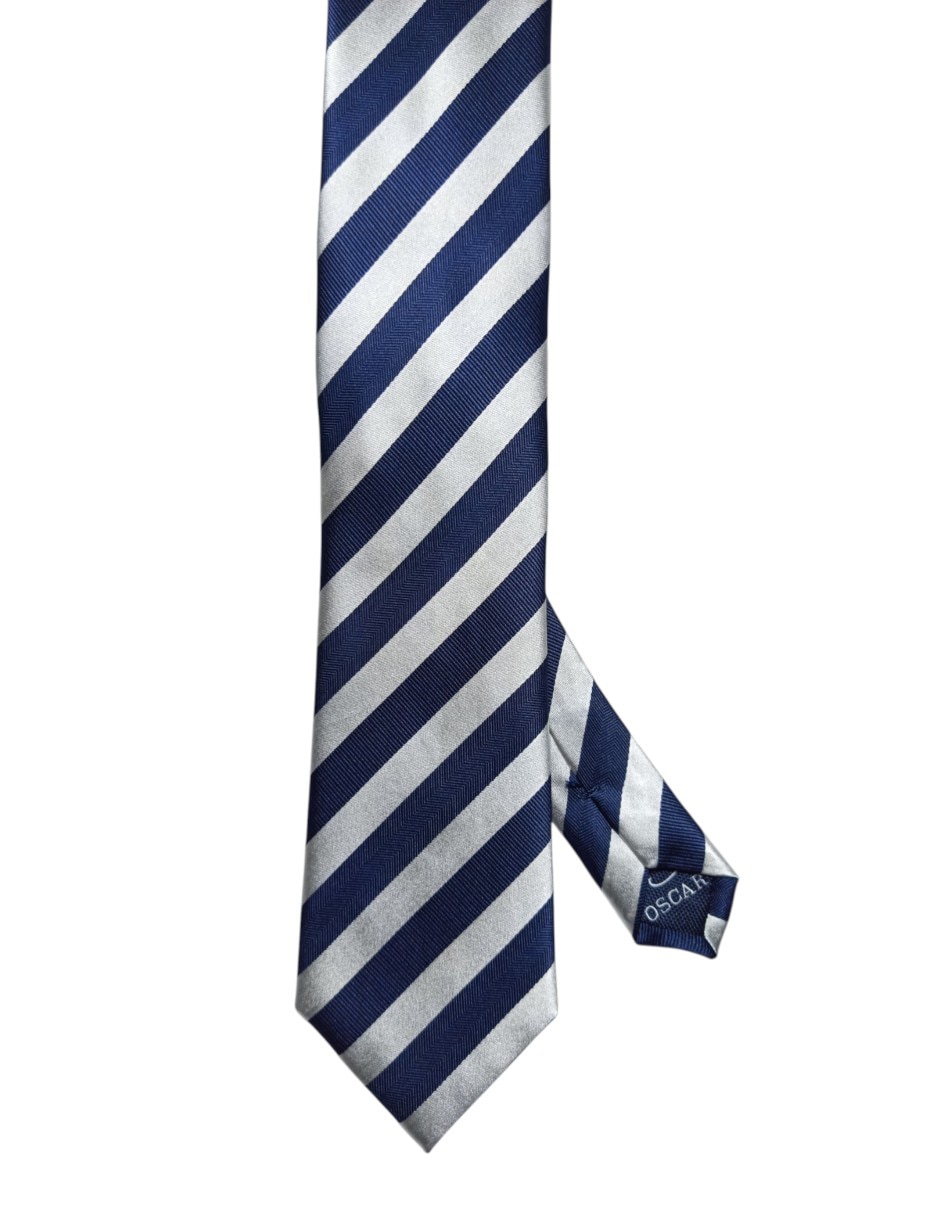 Corbata Oscar De La Renta regular de seda estampada a rayas para hombre Corbata Oscar De La Renta regular de seda estampada a rayas para hombre