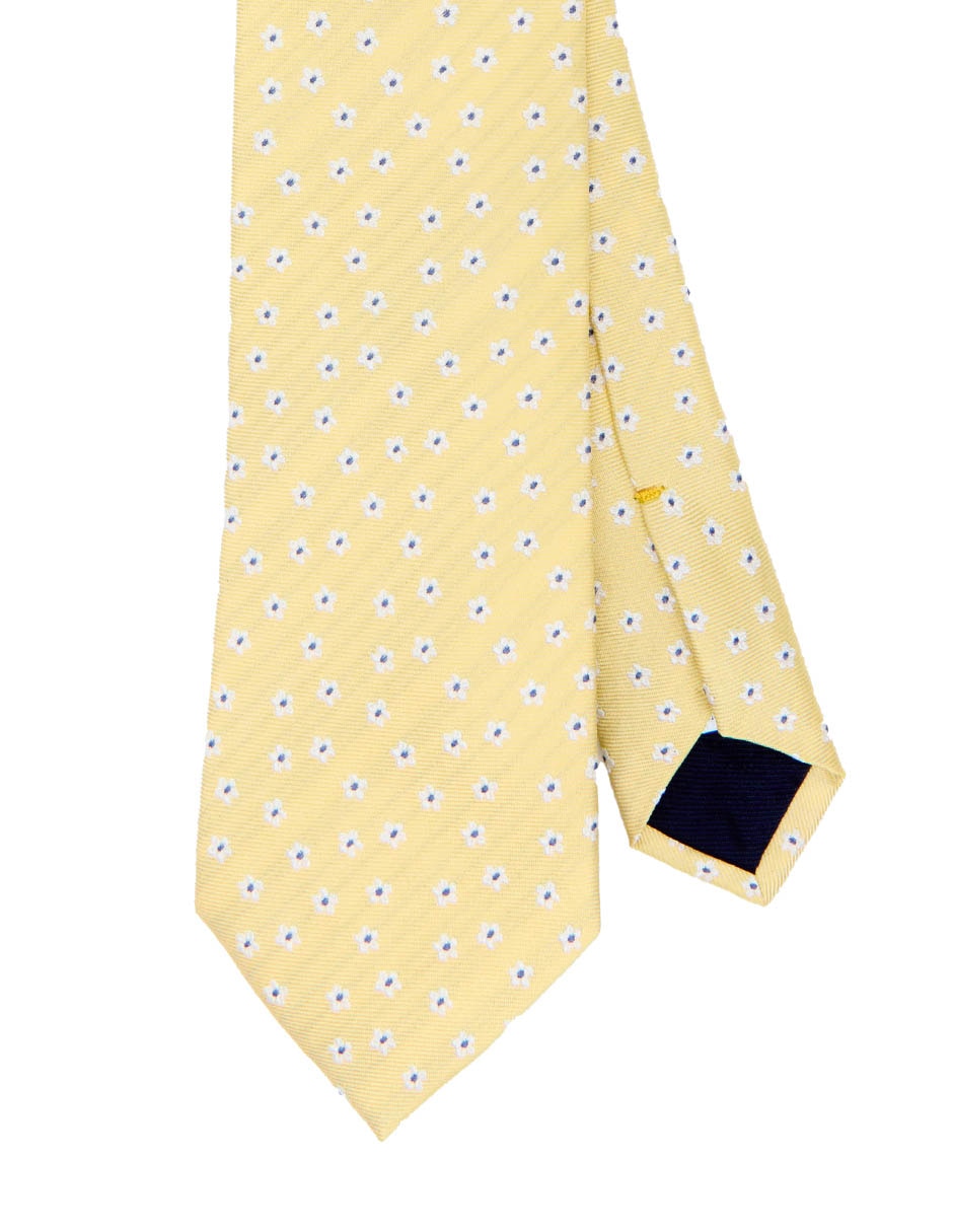 Corbata clásica de seda estampado floral para hombre