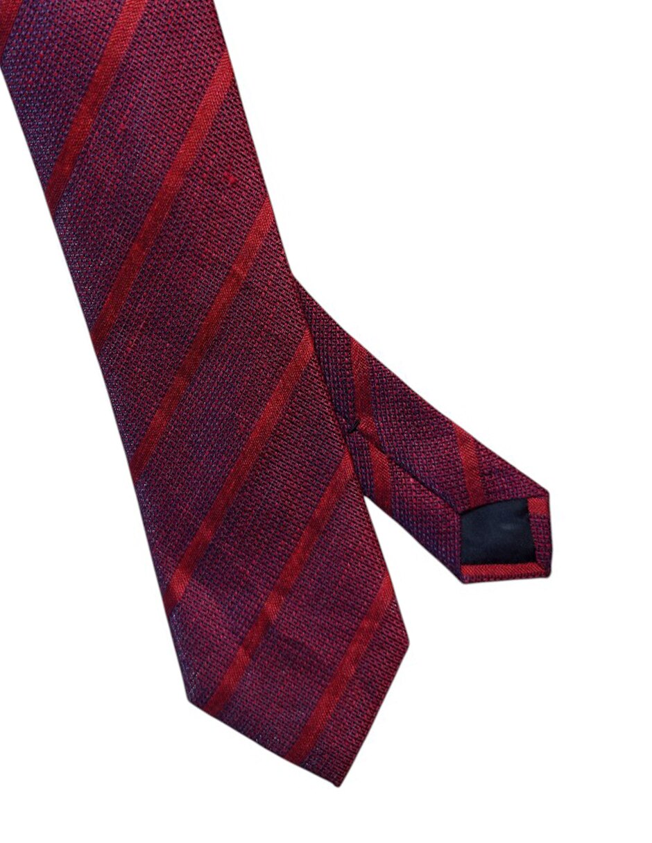 Corbata regular de seda estampado a rayas para hombre 3