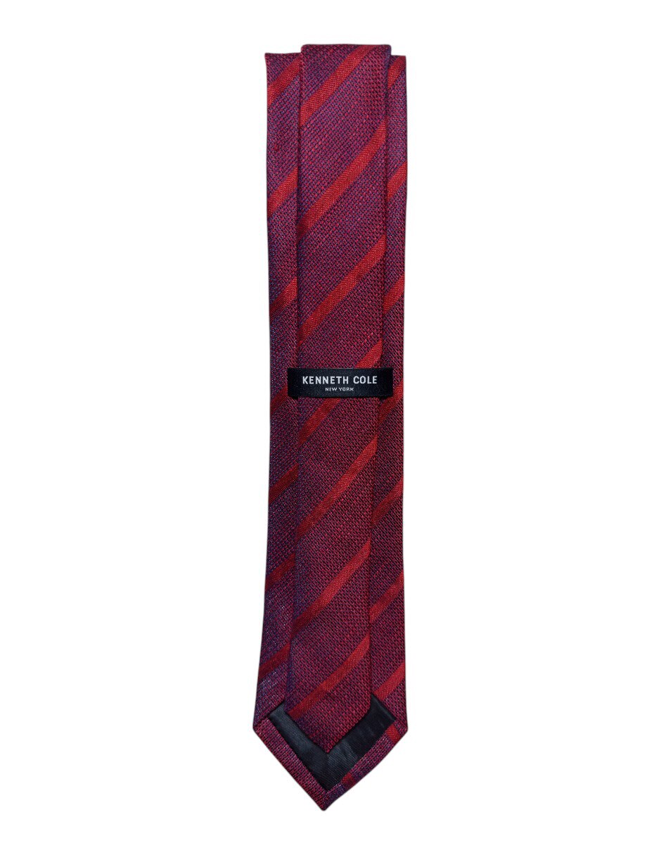 Corbata regular de seda estampado a rayas para hombre 2