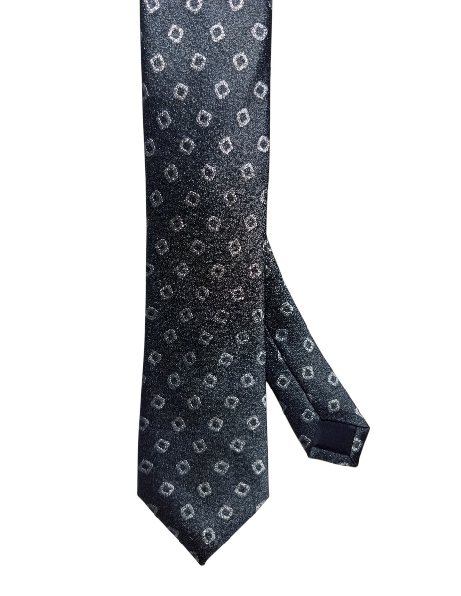 Corbata regular de seda estampado para hombre 1