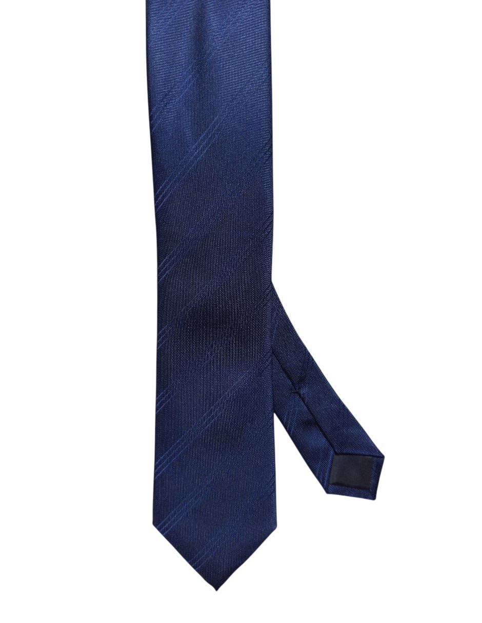 Corbata regular de seda estampado a rayas para hombre