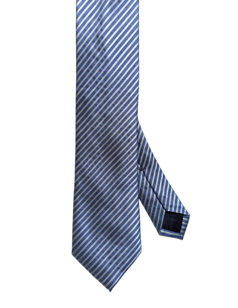 Corbata regular de seda estampado a rayas para hombre