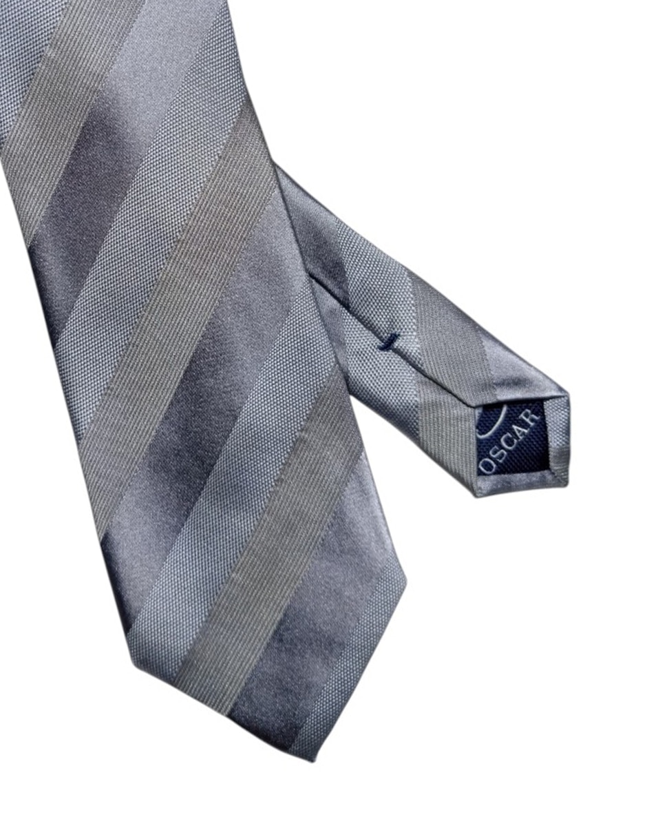 Corbata regular de seda estampado a rayas para hombre 2