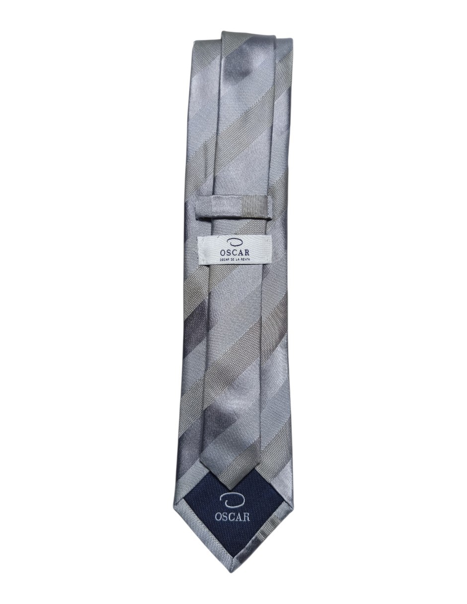 Corbata regular de seda estampado a rayas para hombre 3