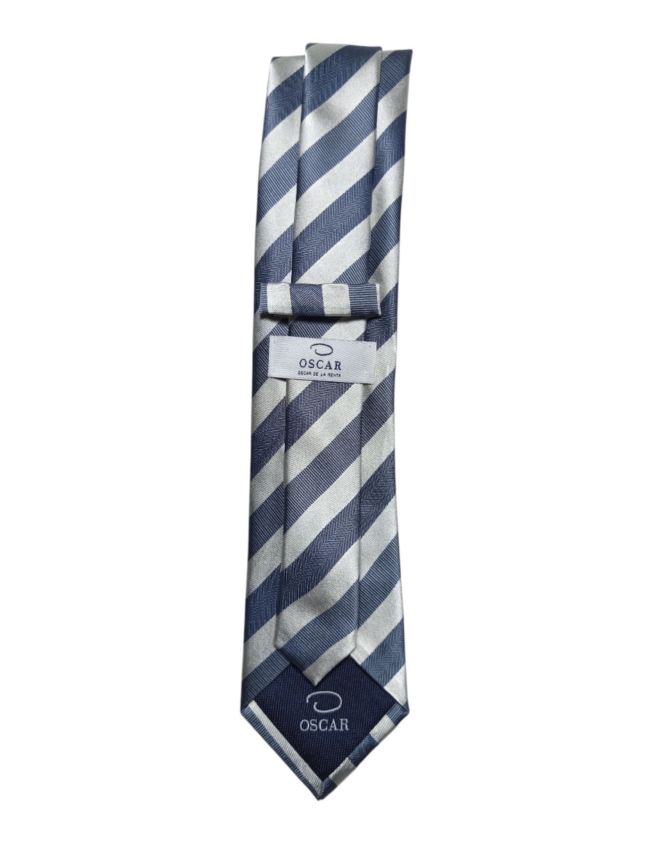 Corbata regular de seda estampado a rayas para hombre 2